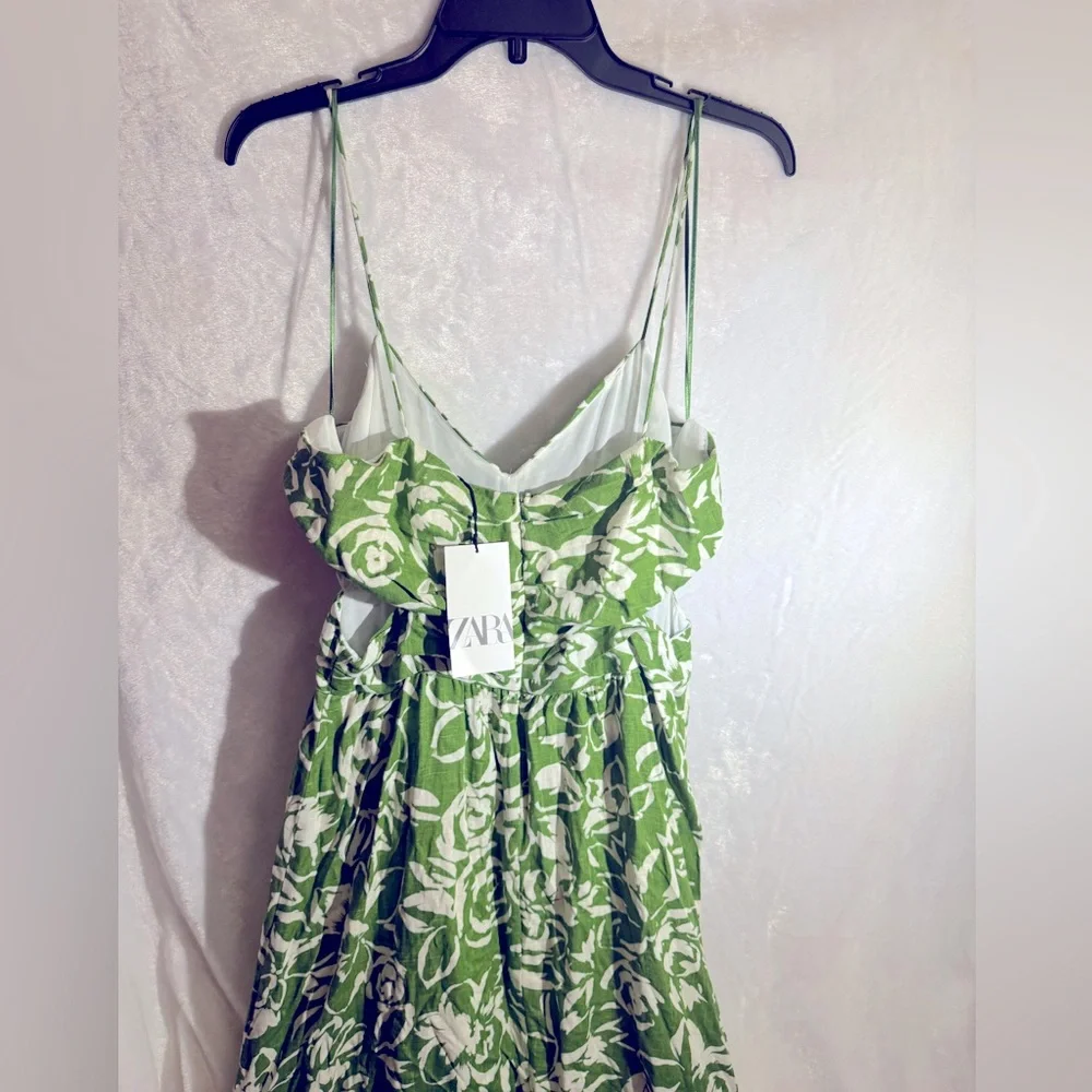 ZARA Floral Cutout Midi Dress - Picture 12 of 12